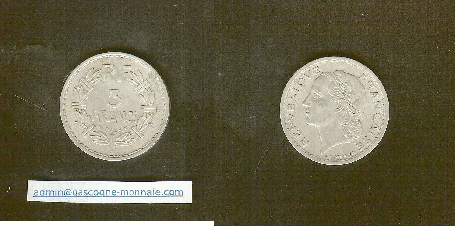 5 francs Lavrillier 1946C EF